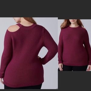 Lane Bryant cold shoulder  knit sweater NWT